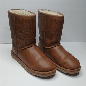 UGG Triana Seaweed leather boots in brown‎